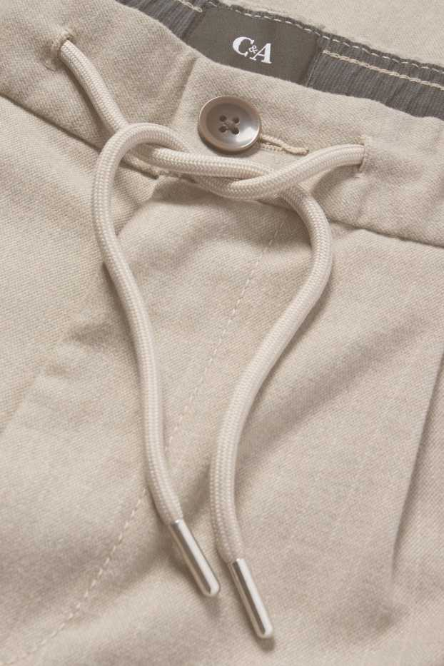 Pánské - Kalhoty chino - tapered fit - s úzkými proužky - béžová