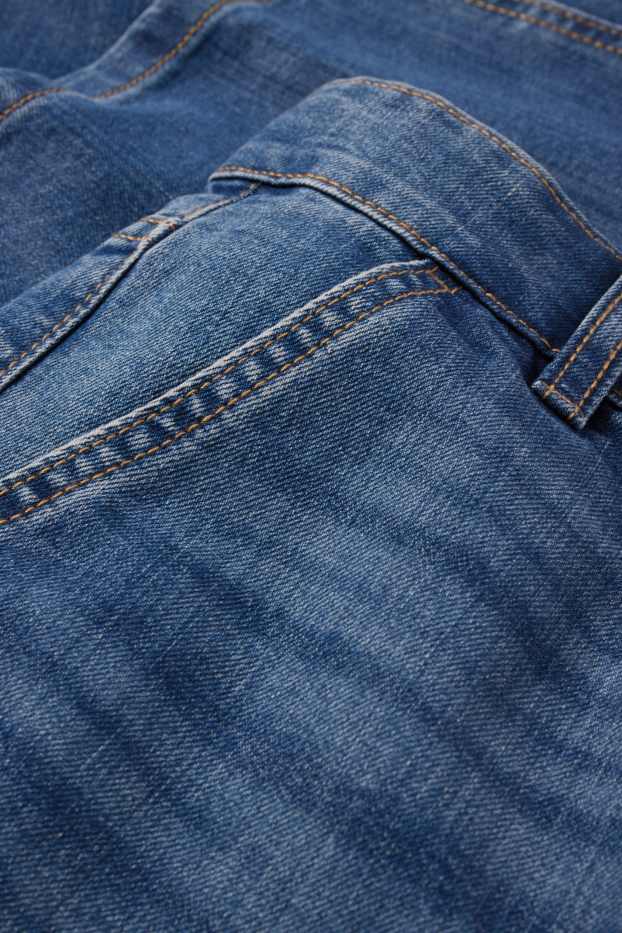 Femmes - Wide leg jean court - mid waist - jean bleu foncé