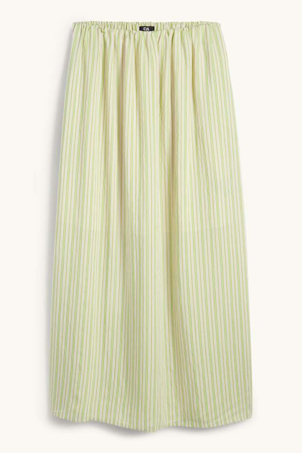 Donna - Gonna - a righe - verde chiaro