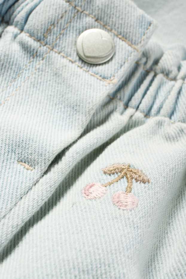 Baby Mädchen - Kirsche - Baby-Jeans - helljeansblau