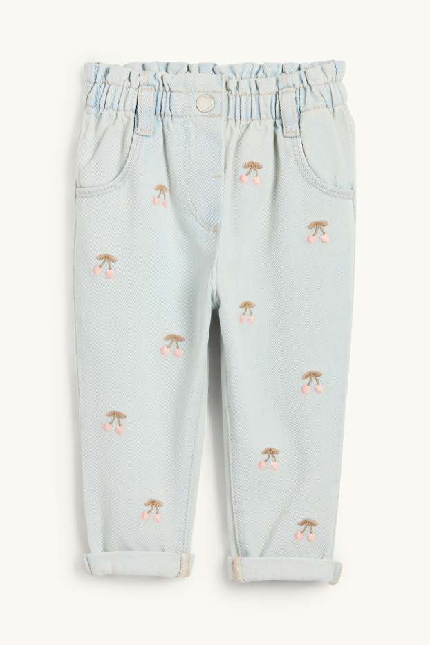 Baby Mädchen - Kirsche - Baby-Jeans - helljeansblau