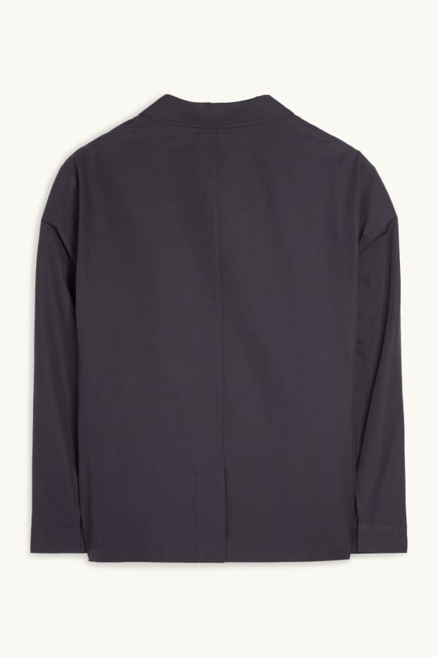 Hommes - Veste-chemise - relaxed fit - col kent - noir