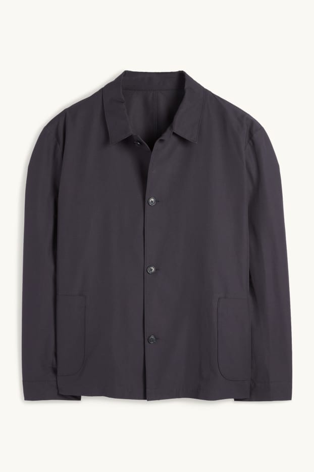 Hommes - Veste-chemise - relaxed fit - col kent - noir