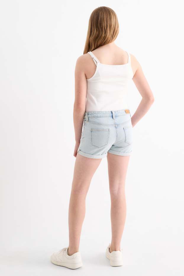 Children Girls - Denim shorts - denim-light blue