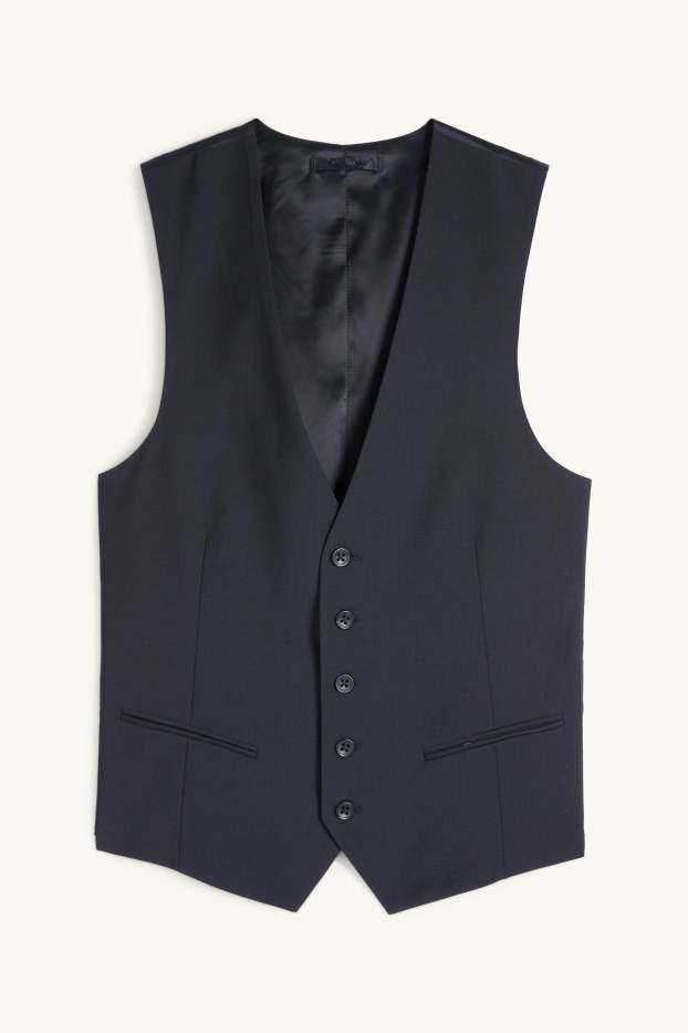 Uomo - Gilè - regular fit - Flex - misto lana vergine - blu scuro