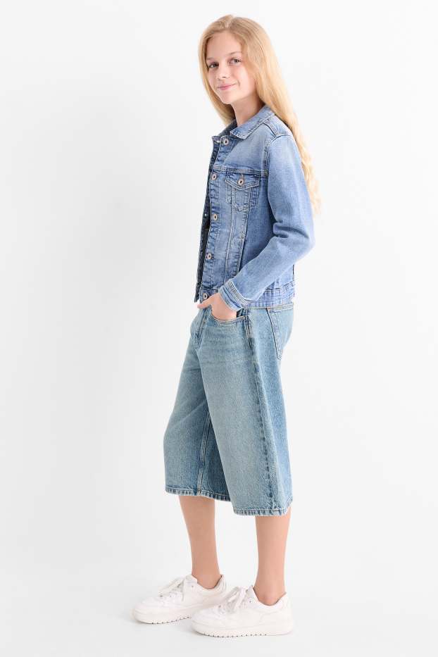 Kinderen: meisjes - Bermuda van spijkerstof - jeanslichtblauw