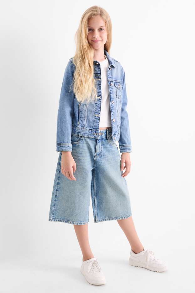 Kinderen: meisjes - Bermuda van spijkerstof - jeanslichtblauw