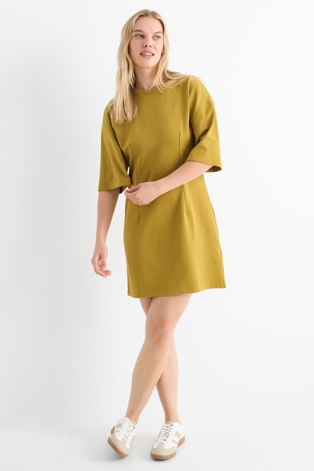 Donna - Vestito a t-shirt - giallo senape