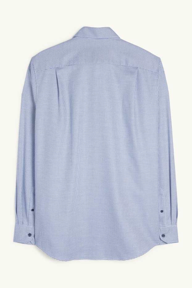 Hommes - Chemise de bureau - regular fit - col cutaway - sans repassage - à motif - bleu