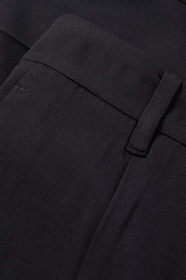 Women - Cloth trousers - high waist - tapered fit - black