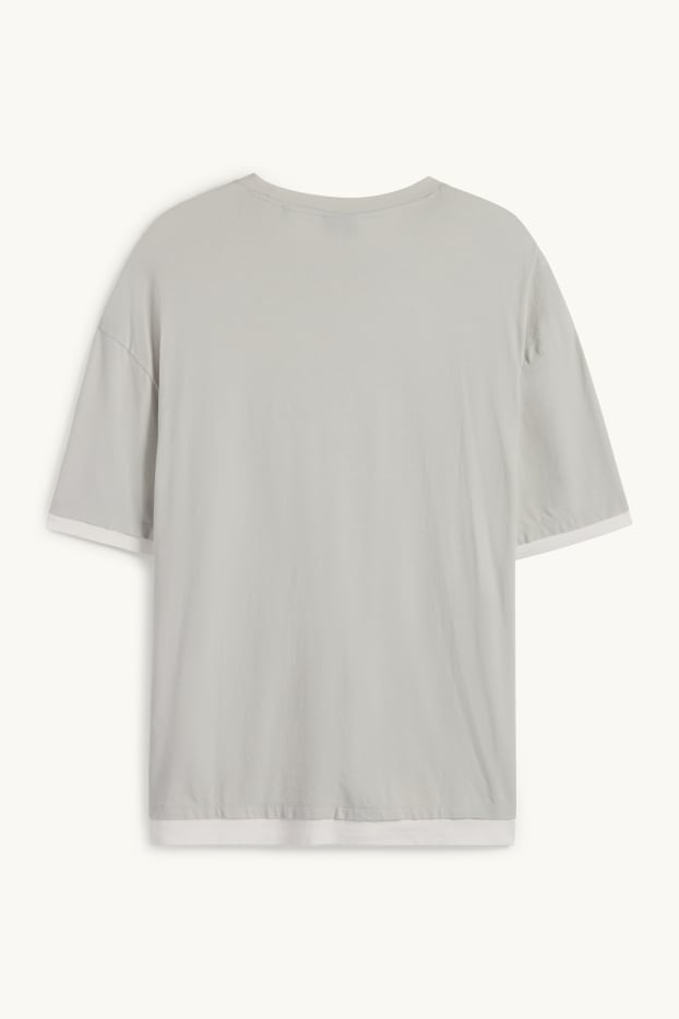 Hommes - T-shirt - oversize - gris