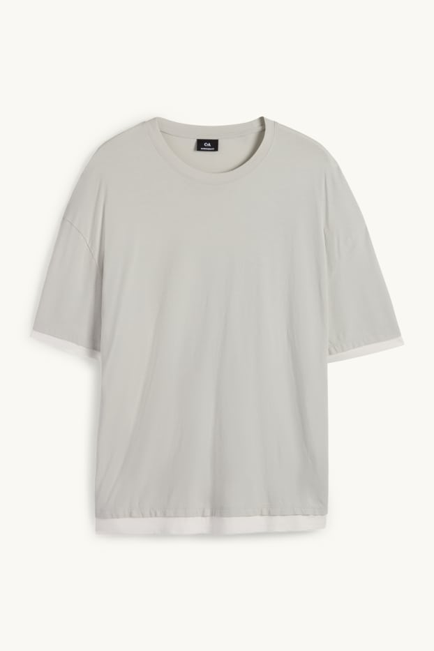 Hommes - T-shirt - oversize - gris
