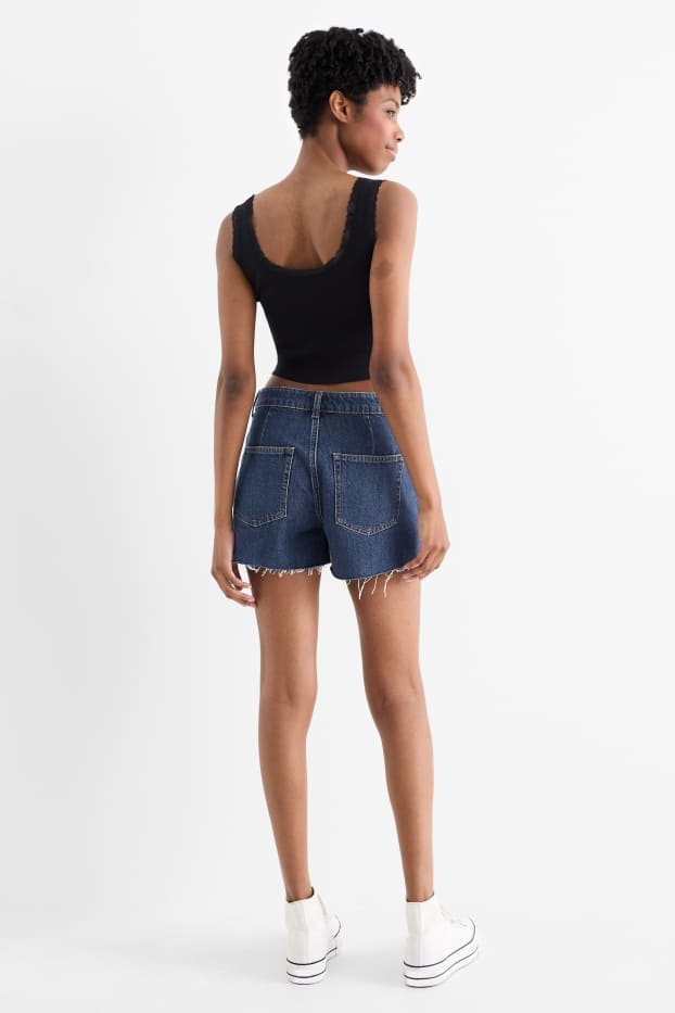 Donna - Gonna pantalone di jeans - jeans blu scuro