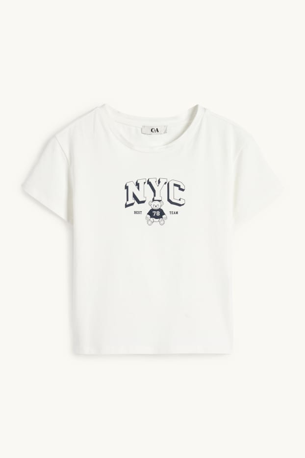 Femmes - T-shirt court - blanc