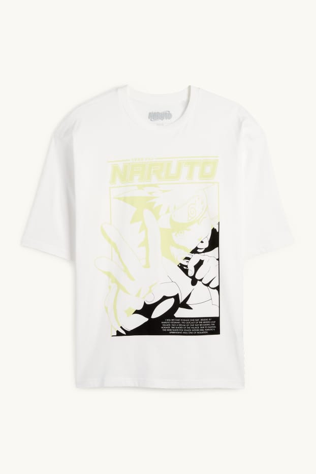 Hommes - T-shirt - oversize - Naruto - blanc