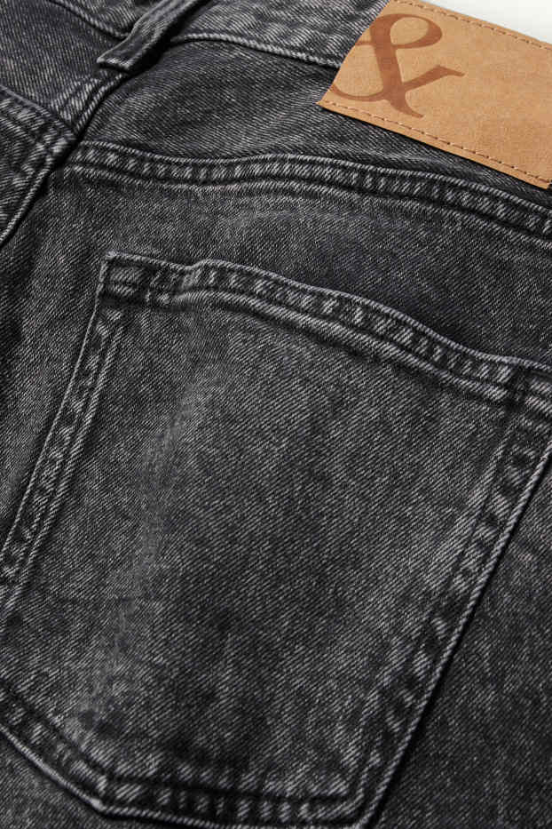 Dames - Korte spijkerbroek - mid waist - LYCRA® - grijs