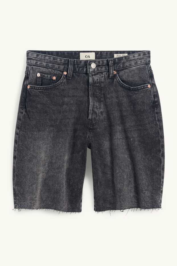 Dames - Korte spijkerbroek - mid waist - LYCRA® - grijs