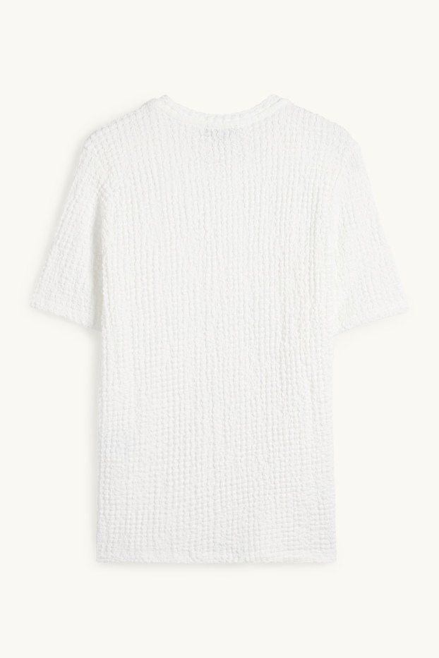 Femei - Tricou - regular fit - structurat - alb