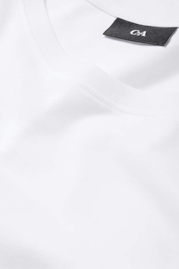 Pánské - Tričko - regular fit - bílá