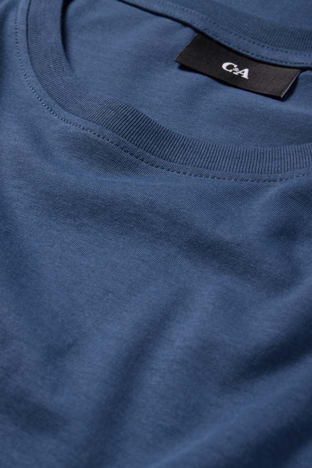 Pánské - Tričko - regular fit - tmavomodrá