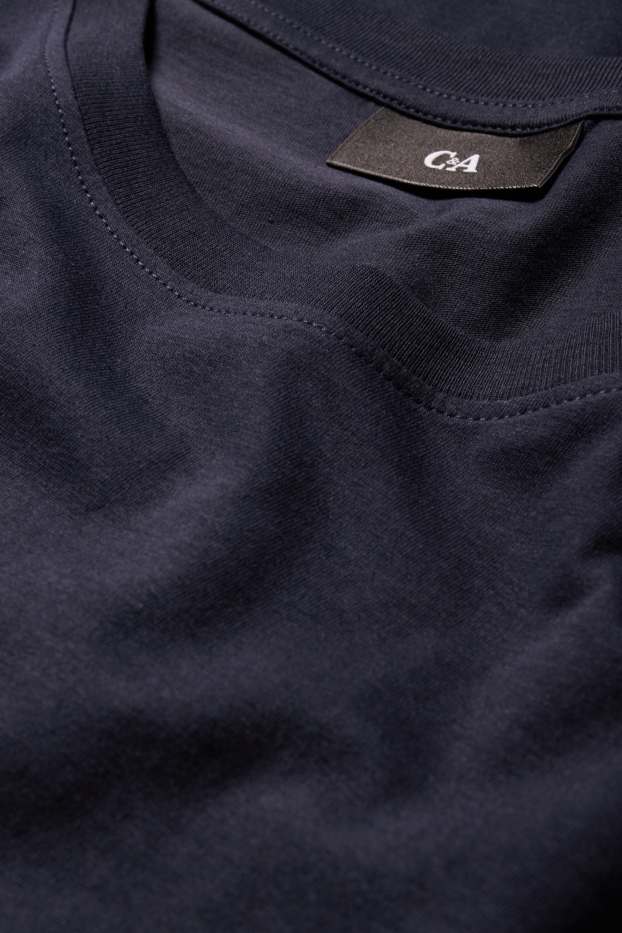 Pánské - Tričko - regular fit - tmavomodrá