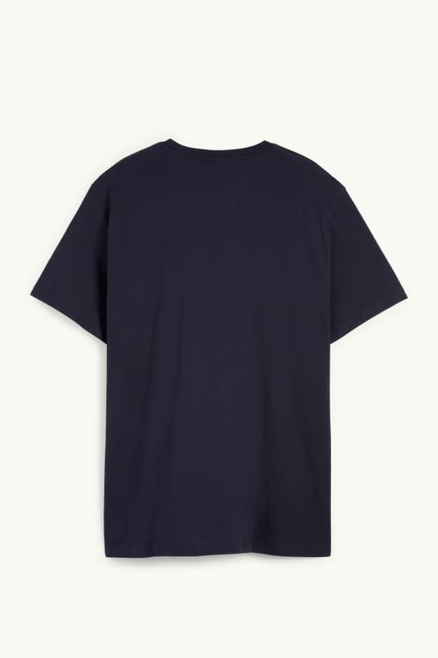 Pánské - Tričko - regular fit - tmavomodrá