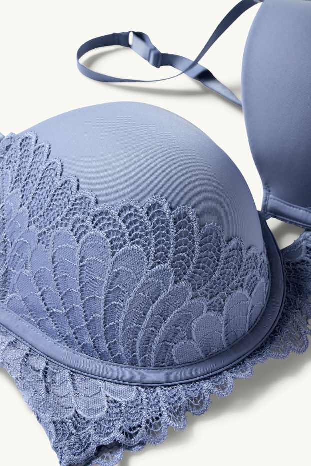 Women - Underwire bra - FULL COVERAGE - padded - blue