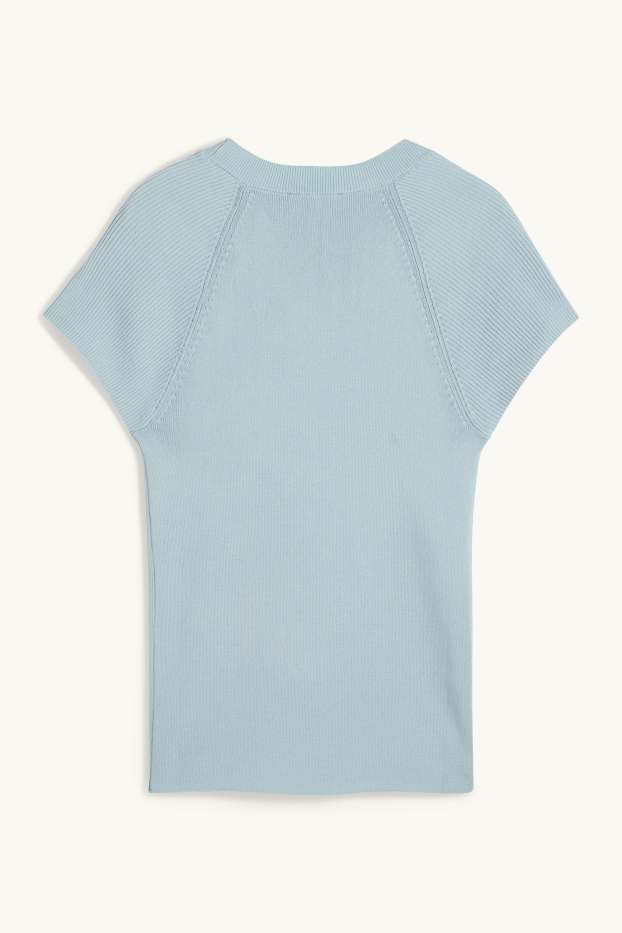 Dona - Jersei de punt de mitja - de màniga curta - blau clar