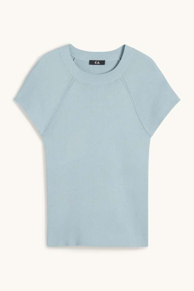 Dona - Jersei de punt de mitja - de màniga curta - blau clar