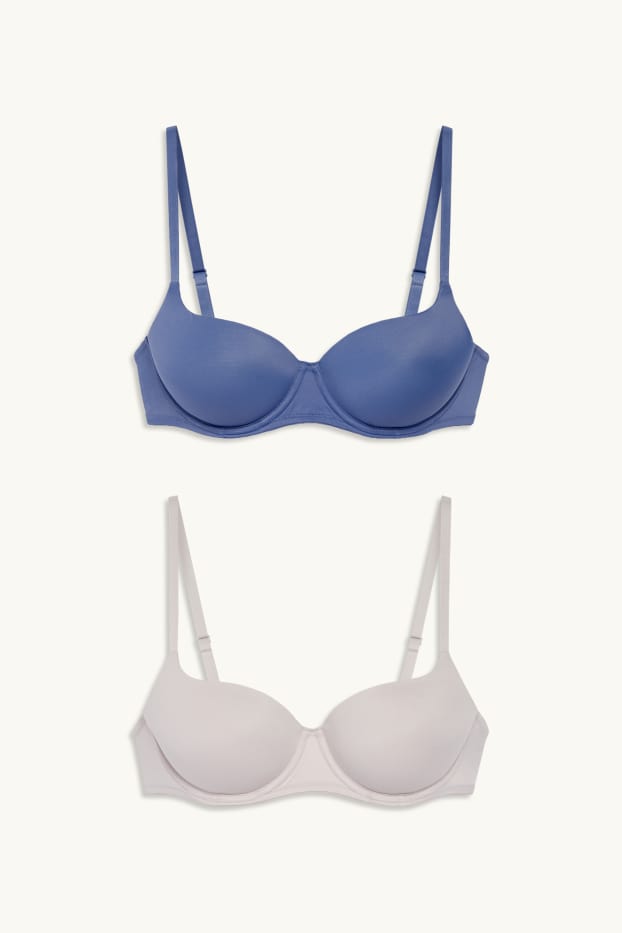 Women - Multipack of 2 - underwire bra - FULL COVERAGE - blue