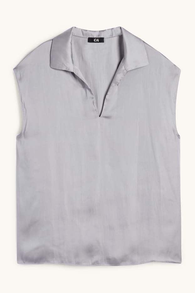 Femmes - Caraco en satin - gris