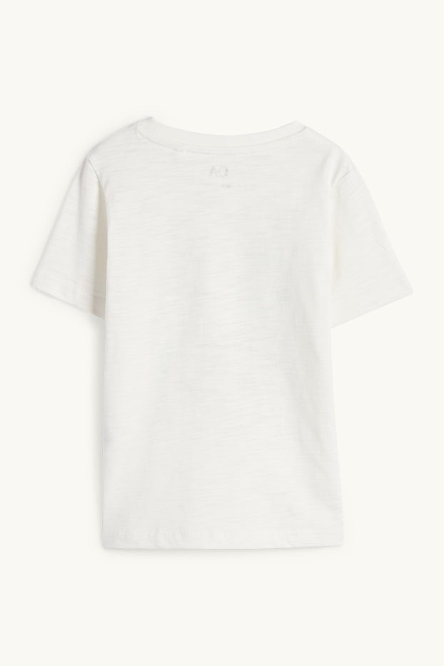 Children Boys - Monster - short sleeve T-shirt - white