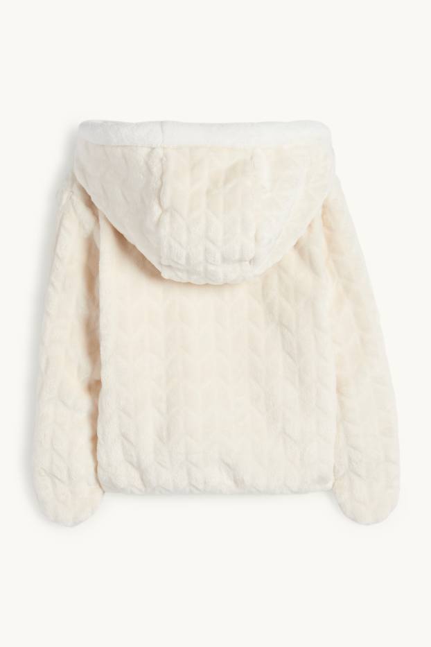 Bébés garçons - Oursons - veste à capuche pour bébé - finition texturée - blanc crème