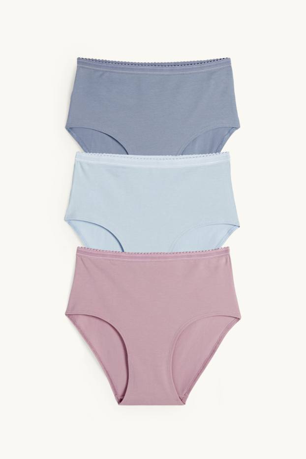 Femmes - Lot de 3 - culottes - violet clair