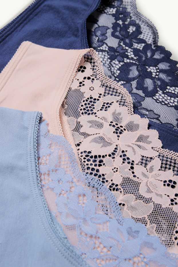Women - Multipack of 3 - knickers - dark blue