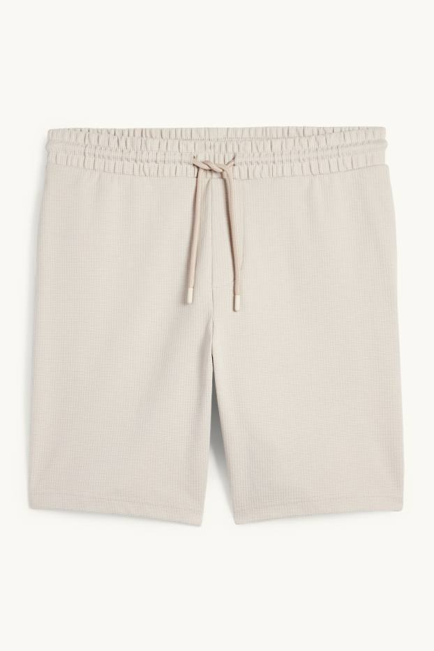 Herren - Sweatshorts - strukturiert - beige