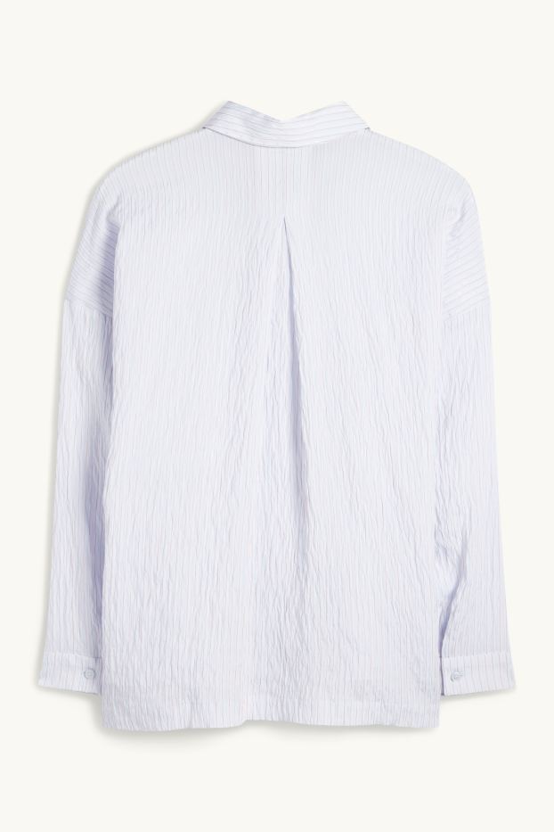 Femmes - Chemisier - à rayures - bleu clair