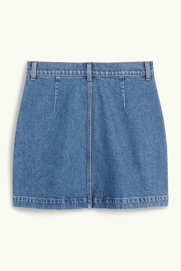 Femei - Fustă mini din denim - denim-albastru