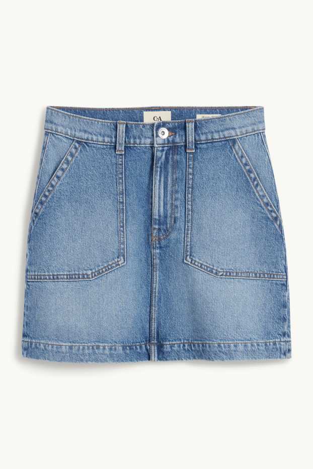 Femei - Fustă mini din denim - denim-albastru