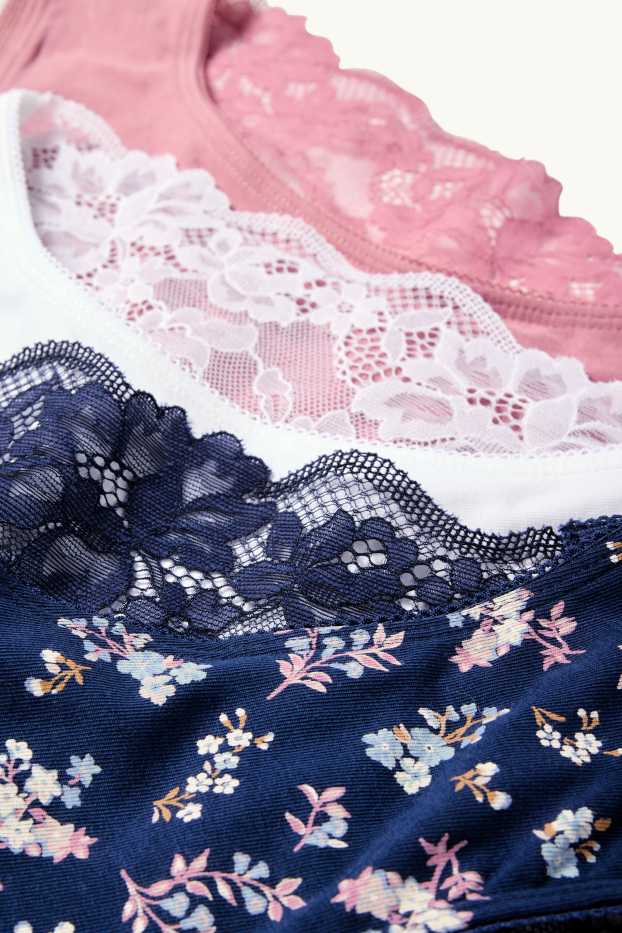 Femmes - Lot de 3 - culottes - bleu foncé