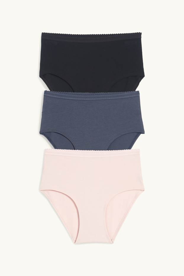 Damen - Multipack 3er - Slip - dunkelblau