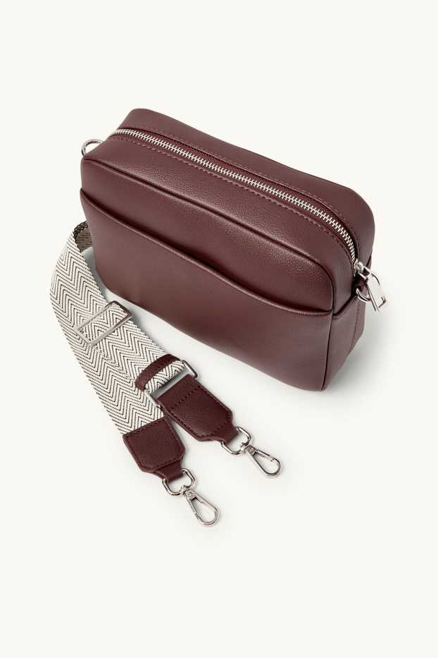 Femmes - Sac à bandoulière amovible - synthétique - bordeaux