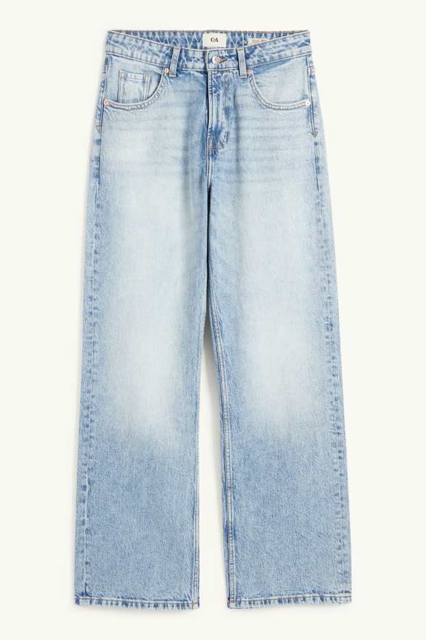 Women - Baggy jeans - mid-rise waist - denim-light blue