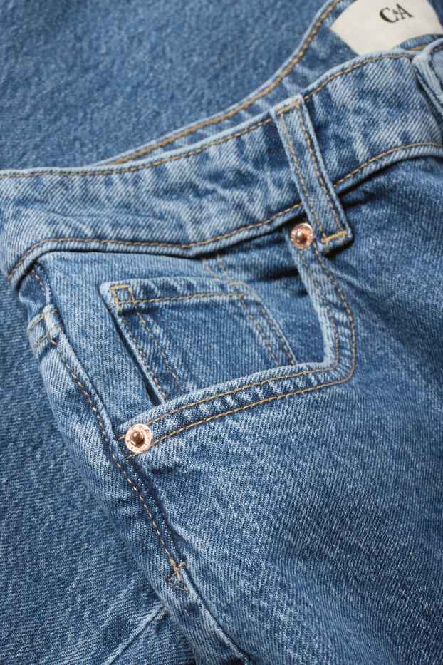 Damen - Baggy Jeans - Mid Waist - jeansblau