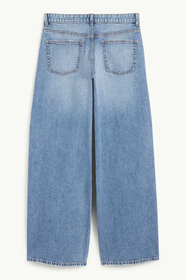 Femmes - Wide leg jean - low waist - jean bleu
