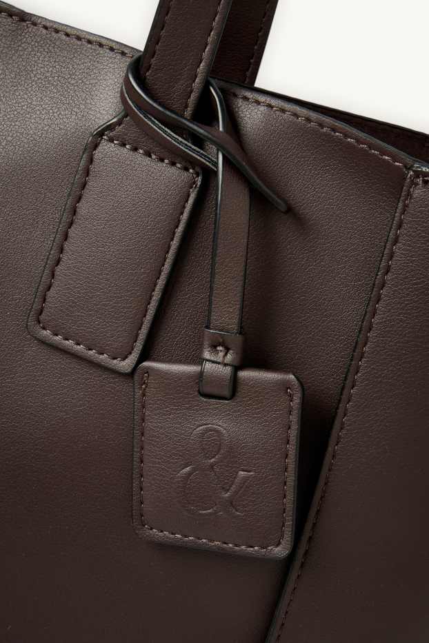 Mujer - Bolso shopper grande - polipiel - marrón oscuro