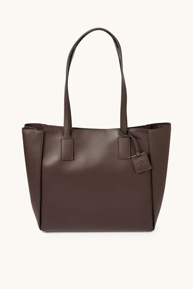 Mujer - Bolso shopper grande - polipiel - marrón oscuro