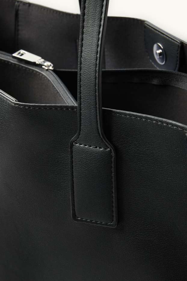 Donna - Shopper grande - similpelle - nero