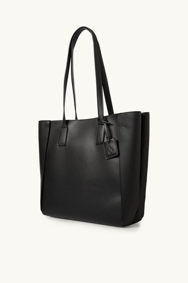 Donna - Shopper grande - similpelle - nero