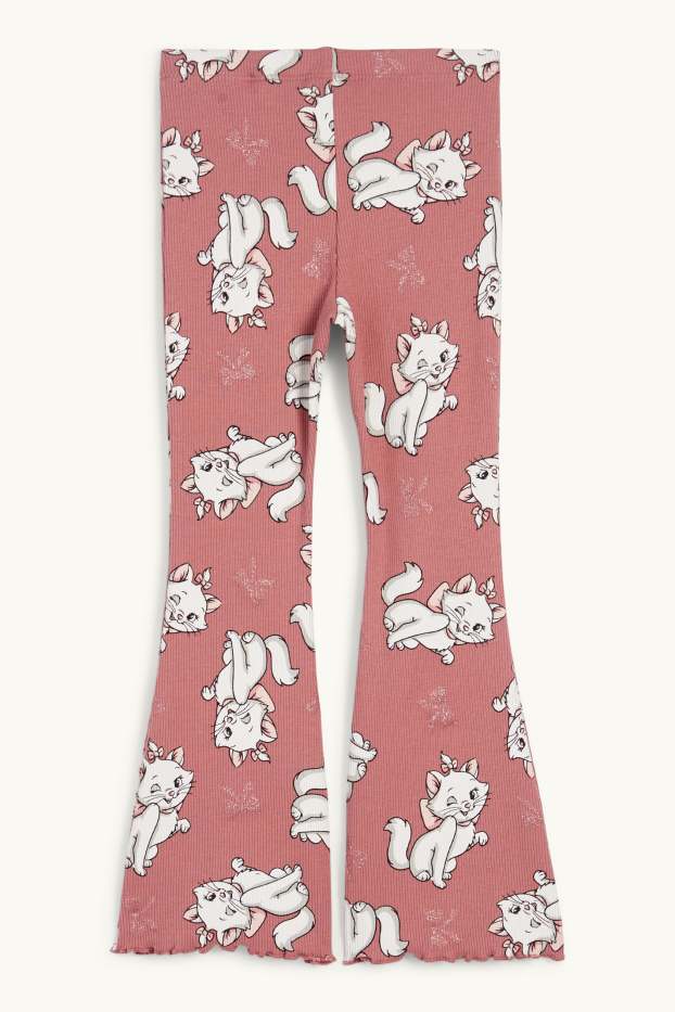 Kinderen: meisjes - Aristocats - flared legging - geribd - donker rose
